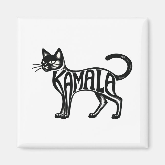 Íman Meowmala Kamala Cat Lady Harris (Frente)