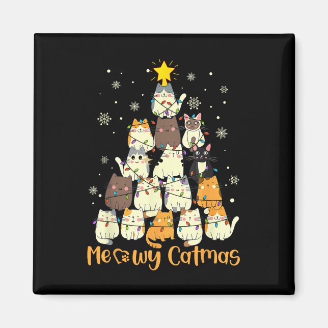 Íman Meowy Catmas Árvore de Natal Xmas Meninas Fu (Frente)