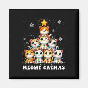 Íman Meowy Catmas Engraçado Árvore de Natal Luz Bonita
