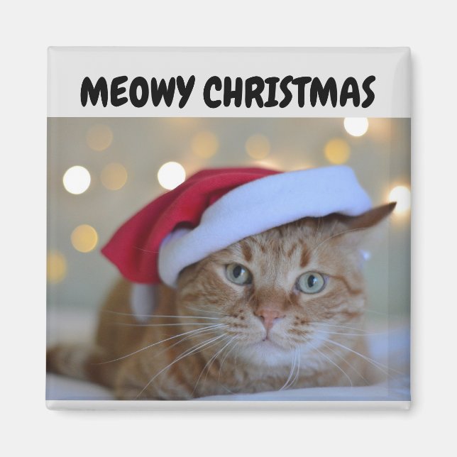 ÍMAN MEOWY CHRISTMAS GINGER CAT MAGNET (Frente)