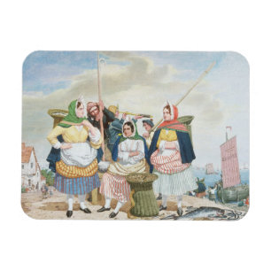 Íman Mercado de peixes pelo mar, c.1860 (óleo em