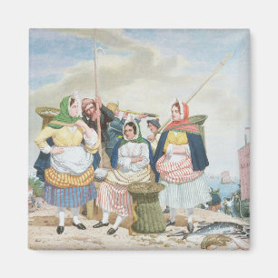 Íman Mercado de peixes pelo mar, c.1860 (óleo em