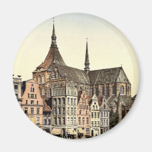 Íman Mercado e igreja de Marien, Rostock, Mecklenbu