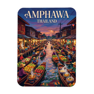 Íman Mercado Flutuante de Amphawa Tailândia