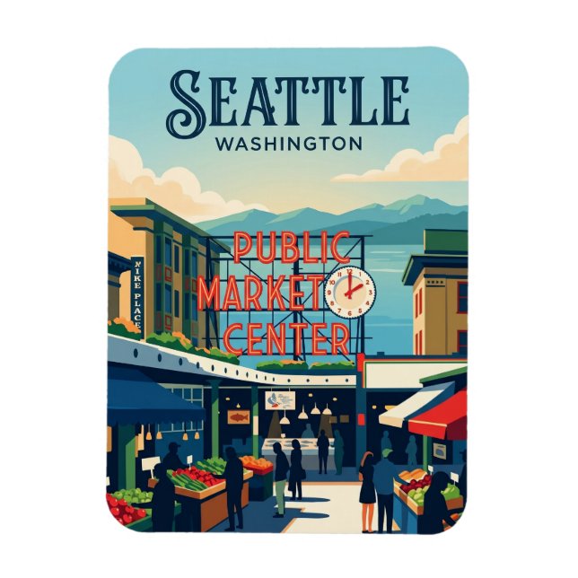 Íman Mercado Pike Place Washington (Vertical)