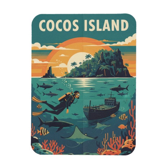 Íman Mergulhador da Ilha de Cocos (Vertical)