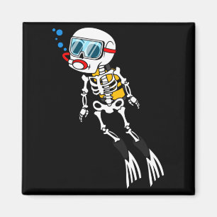 Íman Mergulhador Esqueleto Halloween Mergulho Subaquáti