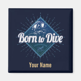 Íman Mergulhador Retro Scuba Mergulhando Escola Oceano