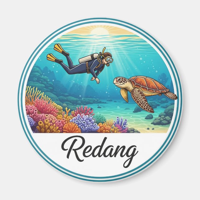 Íman Mergulhador Scuba na Malásia (Frente)