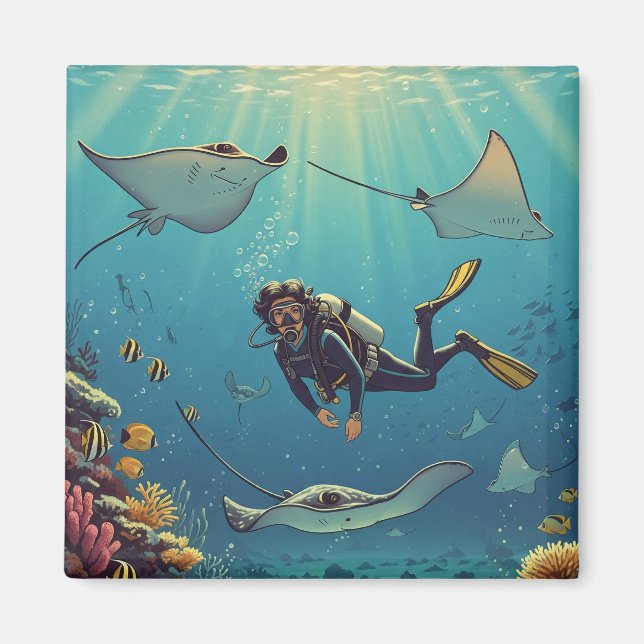 Íman Mergulho com Stingrays (Frente)