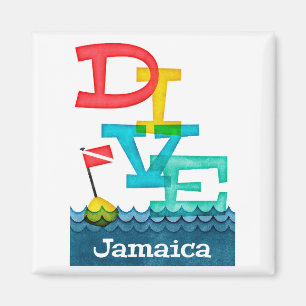 Íman Mergulho de Jamaica - mergulhador colorido