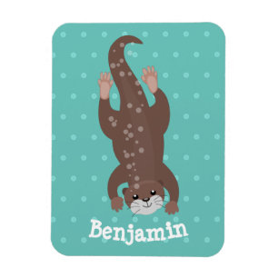 Íman Mergulho de lontra bonito na ilustração de desen