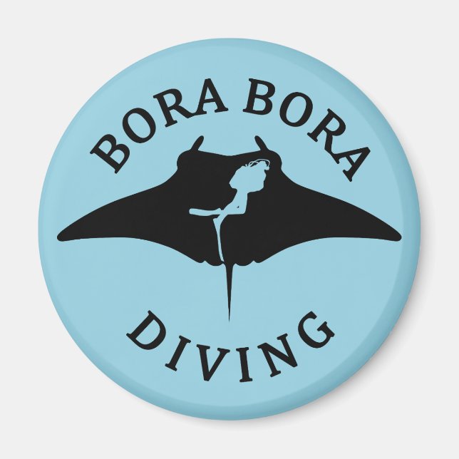 Íman Mergulho Scuba Com Raios Manta Em Bora Bora (Frente)