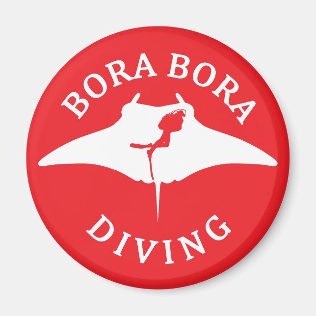 Íman Mergulho Scuba Com Raios Manta Em Bora Bora (Frente)
