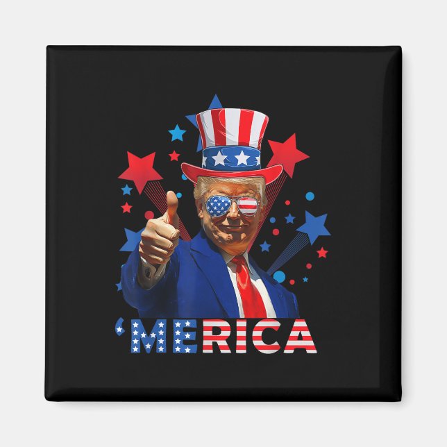 Íman Merica 4 De Julho Fireworks Funny Trump Independe (Frente)