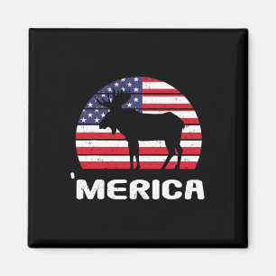 Íman Merica Alce Bandeira Americana Usa Patriótica Inde