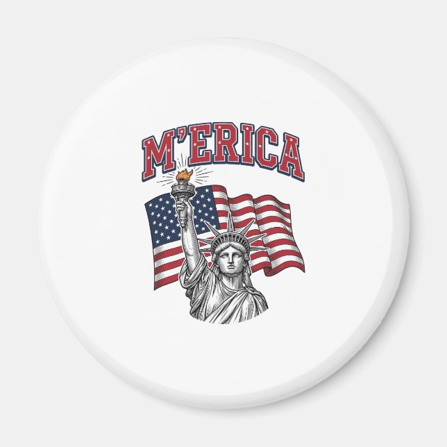 Íman MERICA Antigo Liberdade Patriótico (Frente)