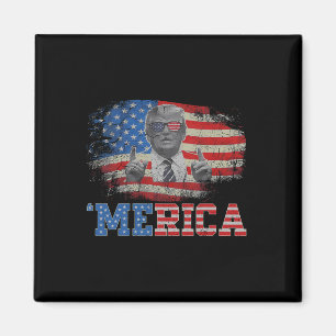Íman Merica Trump Happy 4 De Julho Bandeira Americana T