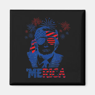 Íman Merica Trump Happy 4 De Julho Bandeira Americana T
