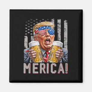 Íman Merica Trump Sungs 4 De Julho Beer Drinki Engraçad