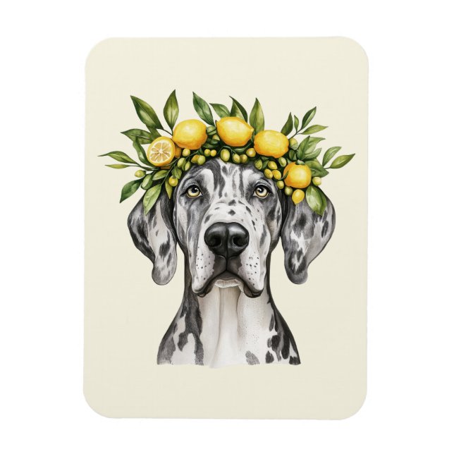 Íman Merle Great Dane Dog Lemon Crown (Vertical)