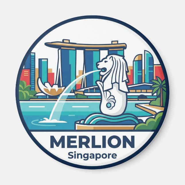 Íman Merlion Singapura (Frente)