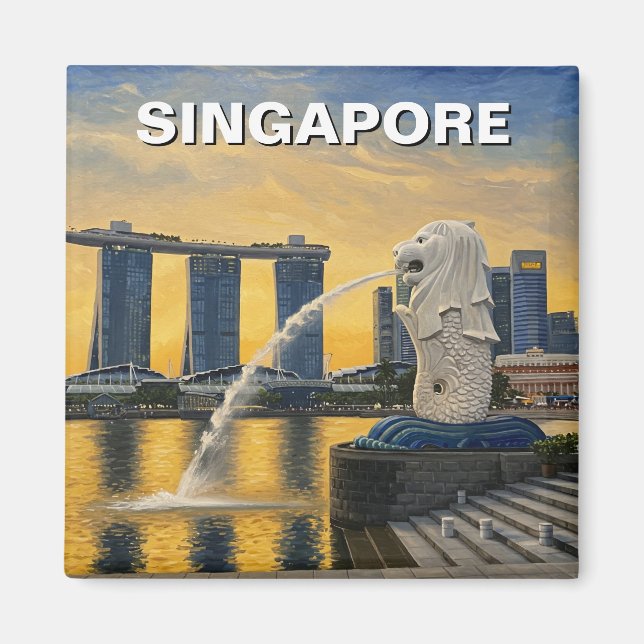 Íman Merlion Singapura (Frente)
