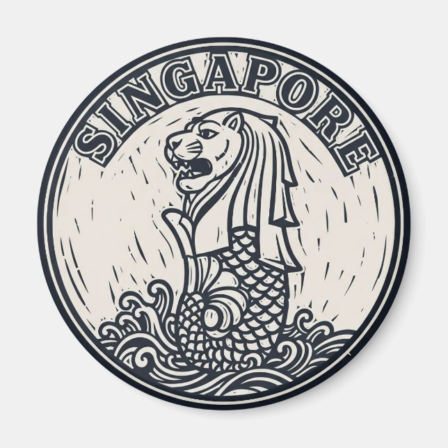 Íman Merlion Singapura (Frente)