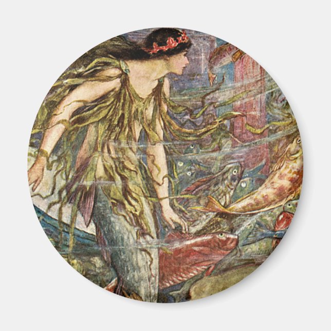 Íman Mermaid Art vitoriana de H J Ford (Frente)