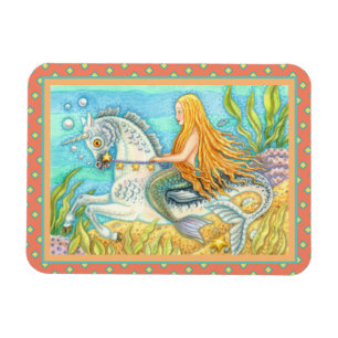 ÍMAN MERMAID & SEA STALLION, WHIMSICAL FANTASY UNICORN