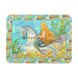 ÍMAN MERMAID & SEA STALLION, WHIMSICAL FANTASY UNICORN