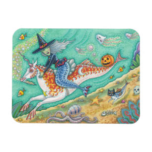 ÍMAN MERMAID WITCH, HALLOWEEN MERHORSE FANTASY MAGNET