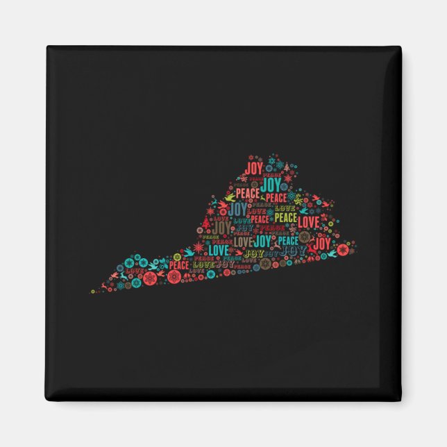 Íman Merry Christmas From Virginia T Shirt  (Frente)