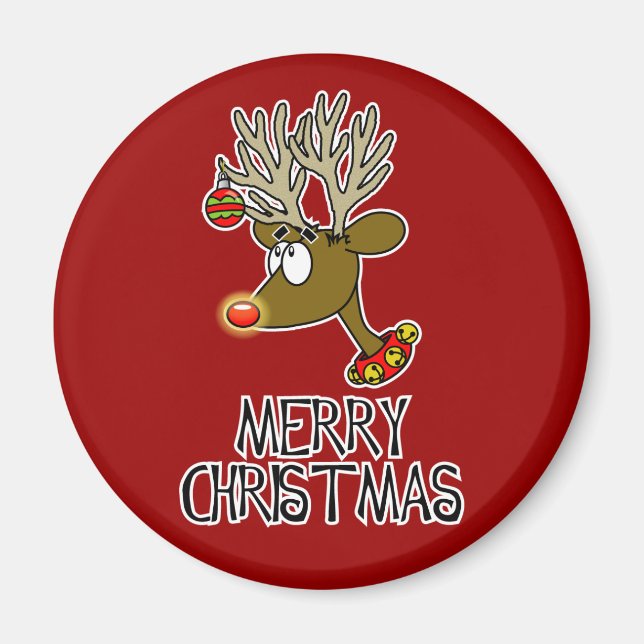 Íman Merry Christmas Reindeer Magnet (Frente)