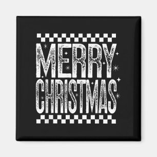 Íman Merry Christmas Retro Checking Holiday Cote Sayi