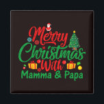 Íman Merry Christmas with Mamma & Papa-42705<br><div class="desc">Celebrate the joy of Christmas with mamma and papa. Perfect festive family design for gifts,  apparel,  and holiday memories. (You may search for design code 42705 to explore more matching items.).</div>