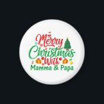 Íman Merry Christmas with Mamma & Papa-42705<br><div class="desc">Celebrate the joy of Christmas with mamma and papa. Perfect festive family design for gifts,  apparel,  and holiday memories. (You may search for design code 42705 to explore more matching items.).</div>