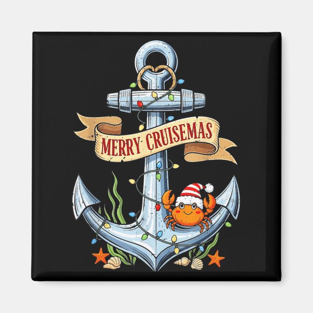 Íman Merry Cruisemas 2025 Nautical Cruise Christmas Fam (Frente)