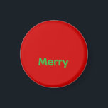 Íman Merry Green Name on Red<br><div class="desc">Merry Green Name on Red Christmas</div>