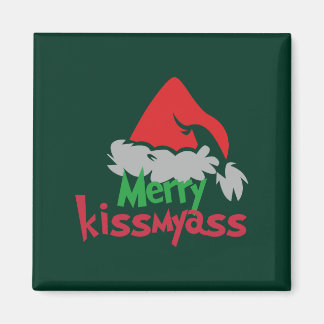 Íman Merry Kissmyass Funny Christmas Magnet