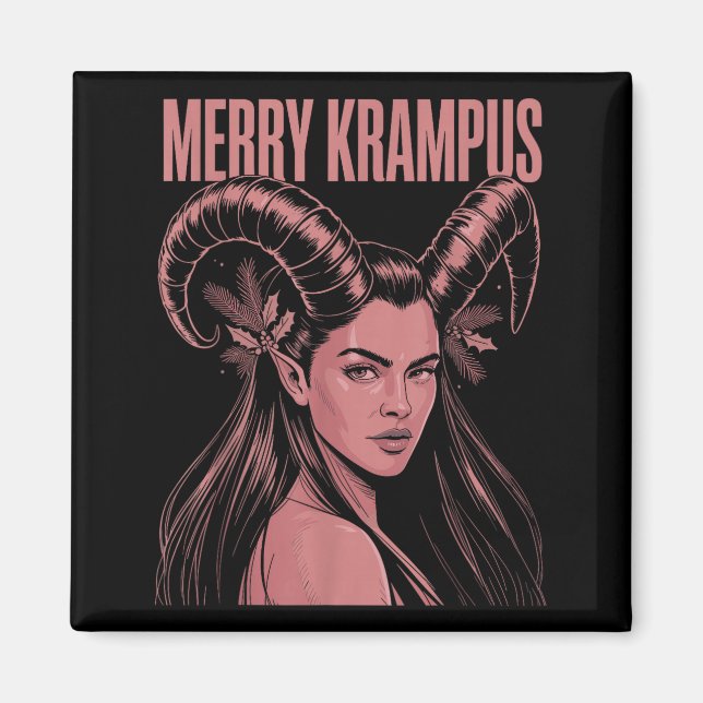 Íman Merry Krampus Ironic Lilith Christmas Dark Feminin (Frente)