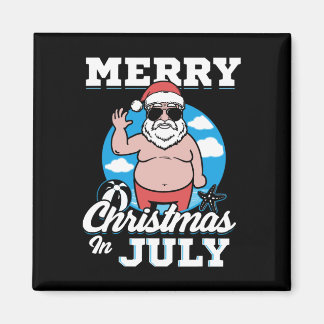 Íman Merrychristmas In July Funny Santa