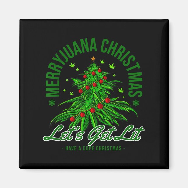 Íman Merryjuana Christmas Christmas Weed T Roll  (Frente)
