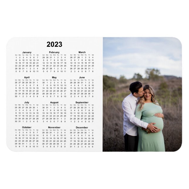 Íman Mês Calendário 2023 com Foto (Horizontal)