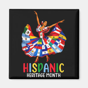 Íman Mês da Herança Hispana Bandeira Países Latinos