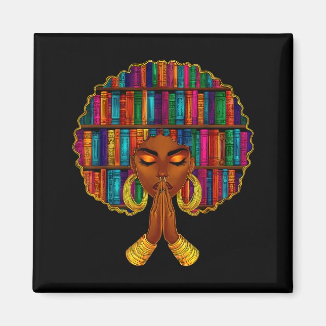 Íman Mês da História Afro Ilustração de Livro (Frente)