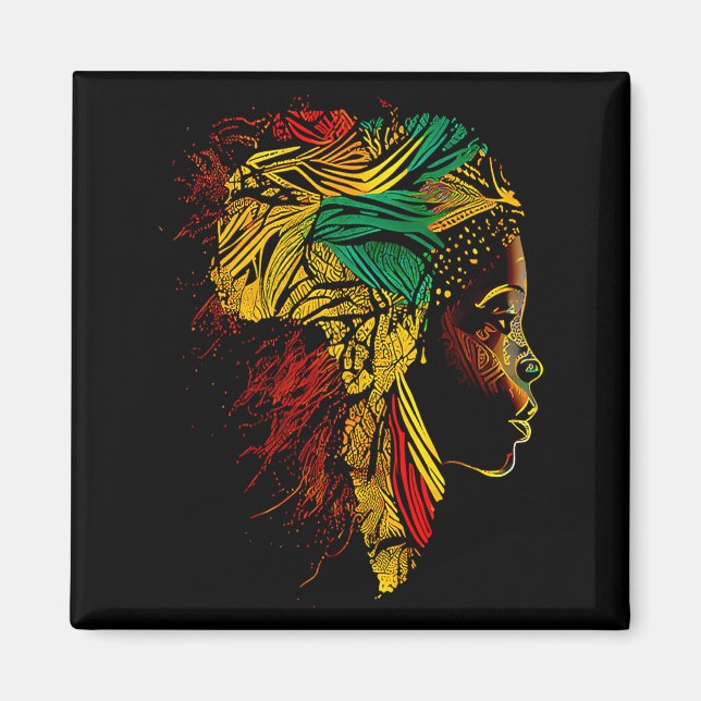 Íman Mês da História Negra Ancestrais Afro-Americanos R (Frente)