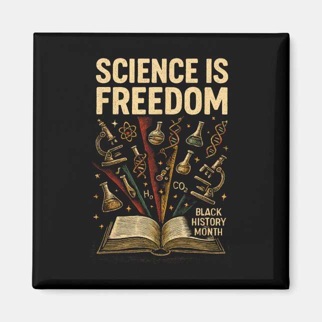 Íman Mês da História Negra Ciência É Liberdade Raiz Afr (Frente)