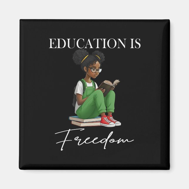 Íman Mês da História Negra Educação É Livros Liberdade  (Frente)