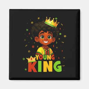 Íman Mês da História Negra Jovem Rei Negro Afro Cabelo